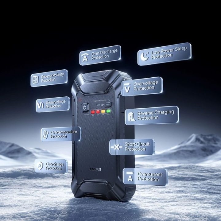 Automobilinis paleidiklis Baseus PrimeTrip VJ1, 12 000 mAh, juodas