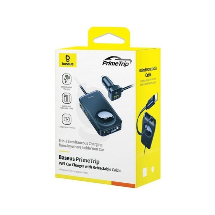 Automobilinis įkroviklis Baseus PrimeTrip VW1, 60 W, juodas
