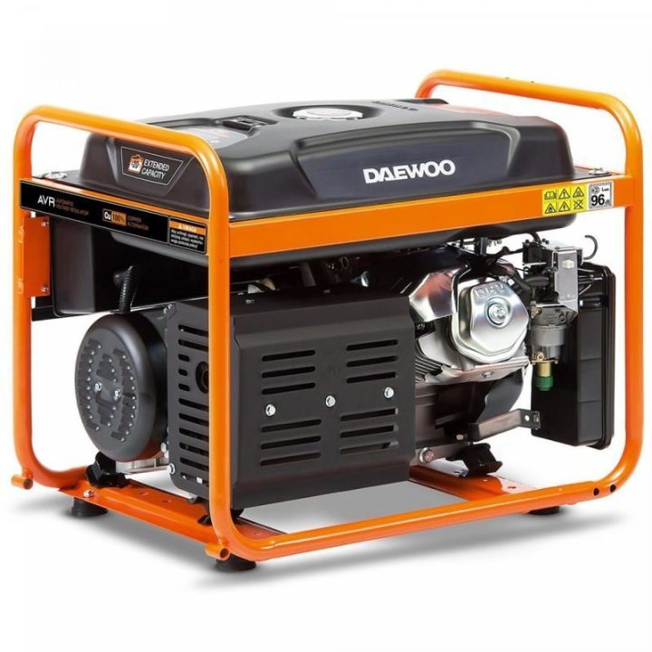 Generatorius Daewoo AVR, 6,5 kW, 230 V, juodas ir oranžinis