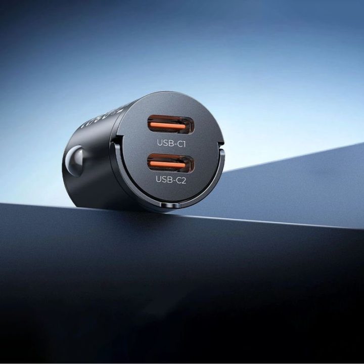 Automobilinis įkroviklis Orico MiniRing, 2 USB-C, 30 W, juodas