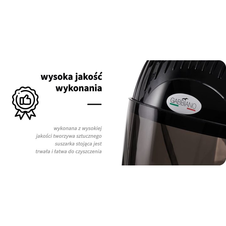 Pakabinamas plaukų džiovintuvas Gabbiano Centurion DVI-303W, juodas