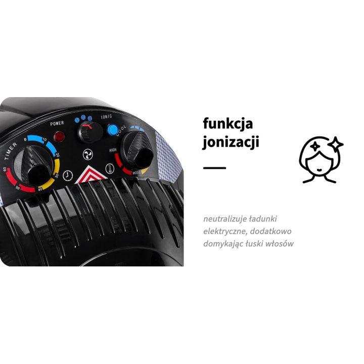 Pakabinamas plaukų džiovintuvas Gabbiano Centurion DVI-303W, juodas