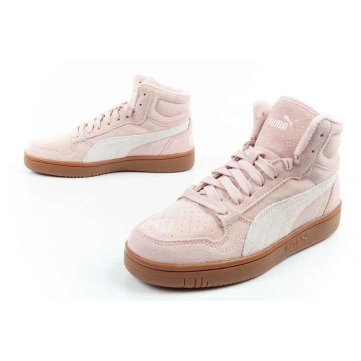 Moteriški žieminiai sportbačiai PUMA Reb-L Mid, pudros rožiniai