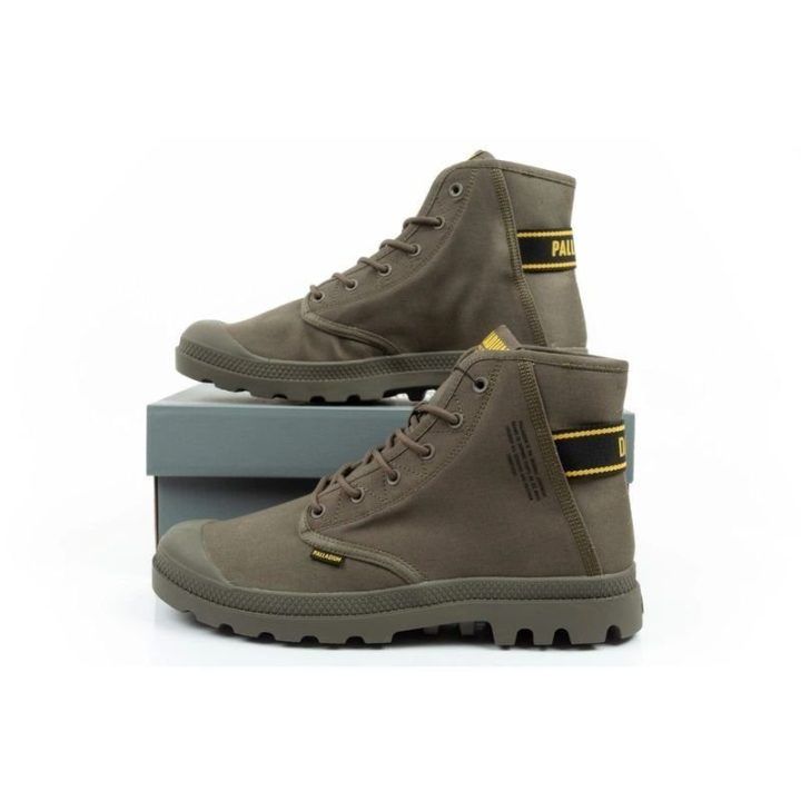 Vyriški kedai aukštu auliuku Palladium Pampa Hi Dare II, alyvuogių
