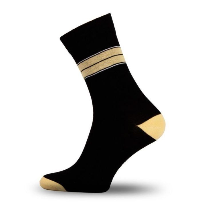 Kojinės su KHT Toruń herbu WD Gold Black, juodos ir auksinės
