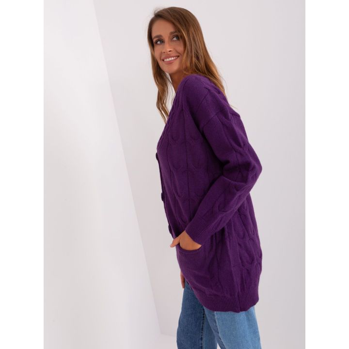 Megztinis tamsiai violetinis