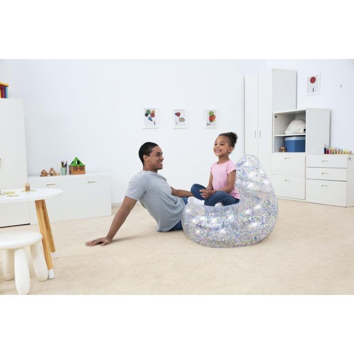 Vaikiškas blizgantis pripučiamas fotelis Bestway, 72 × 72 × 64 cm