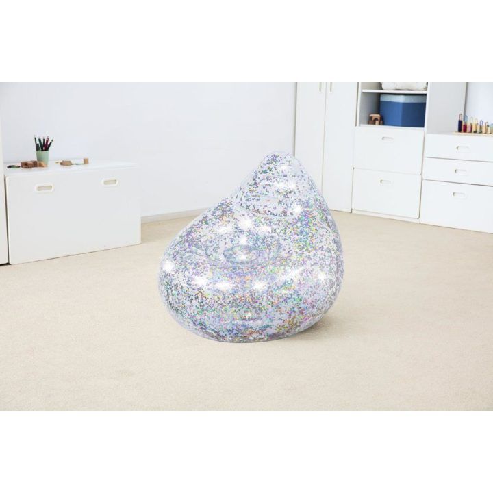 Vaikiškas blizgantis pripučiamas fotelis Bestway, 72 × 72 × 64 cm