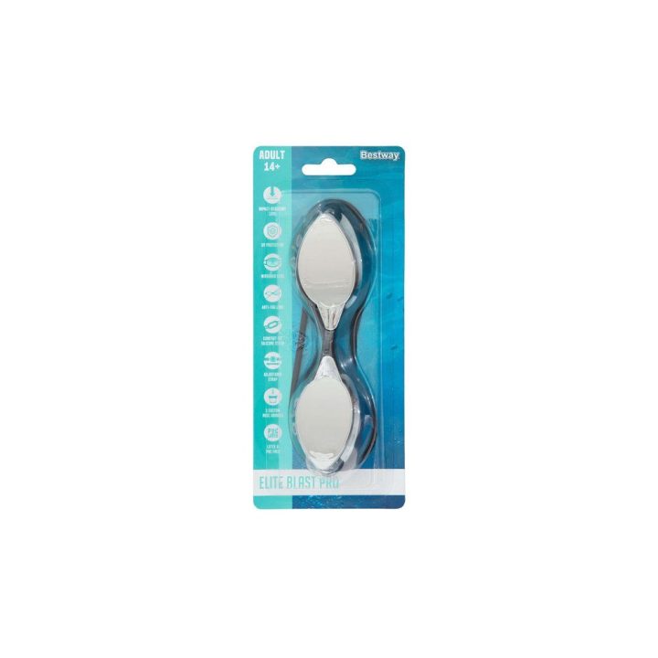 Veidrodiniai plaukimo akiniai Bestway, 21 × 8,5 × 3,5 cm, juodi