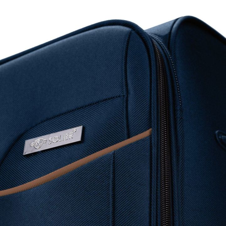 Didelis minkštas bagažas L Solier STL1651 navy-coffee