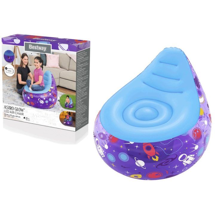 Vaikiškas pripučiamas fotelis Bestway, 72 × 72 × 64 cm, violetinis