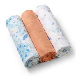 Medvilninių muslino vystyklų rinkinys BabyOno, 70 × 70 cm, 3 vnt