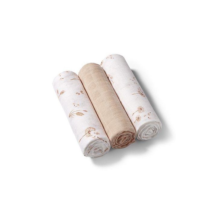 Bambuko vystyklų rinkinys BabyOno, 3 vnt., smėlio