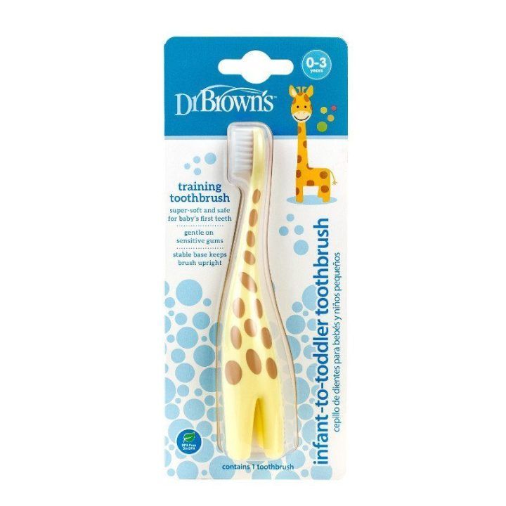 Vaikiškas dantų šepetėlis su žirafos motyvu Dr. Brown's, 1–4 metų