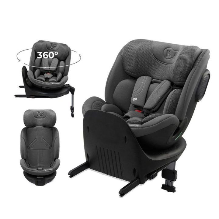 Automobilinė kėdutė su pasukimu Kinderkraft XRider 2 i-Size, pilka