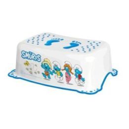 Vaikiškas laiptelis su Smurfų motyvu Maltex, baltas ir mėlynas