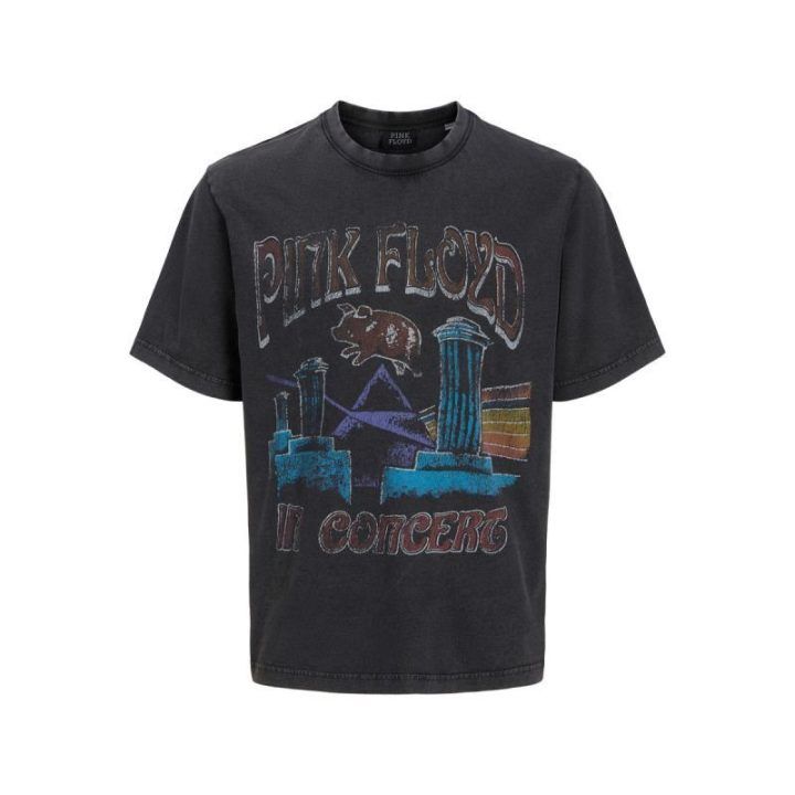 Marškinėliai su „Pink Floyd“ motyvu Jack&Jones, juodi