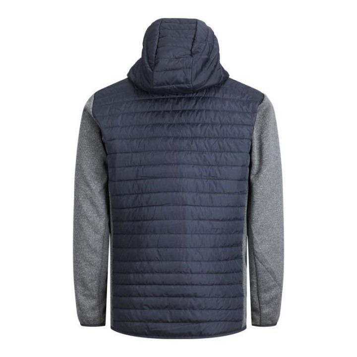 Dygsniuota striukė su gobtuvu Jack&Jones JJEMULTI, pilka melanžinė