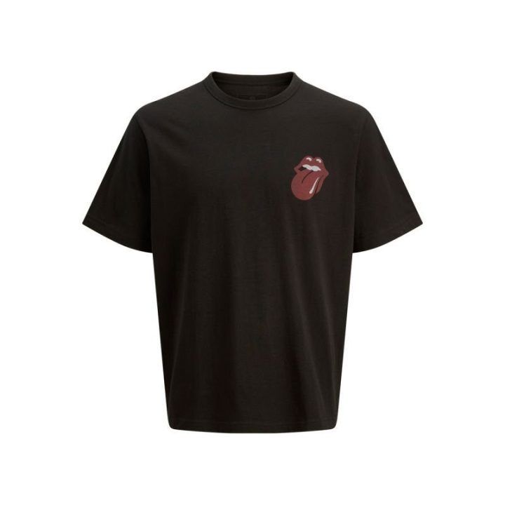Vyriški marškinėliai su Rolling Stones motyvu Jack&Jones, juodi