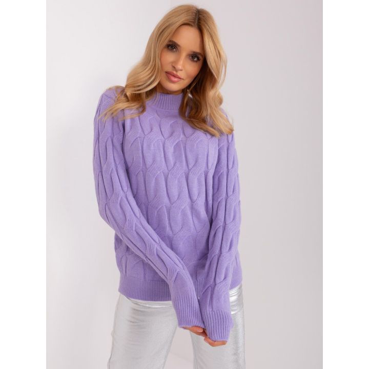 Šviesiai violetinis megztinis