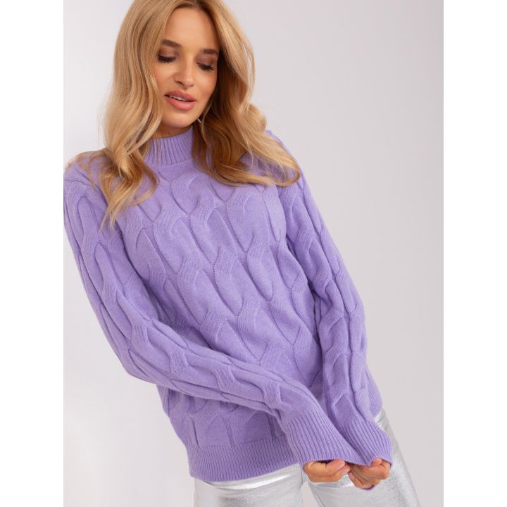 Šviesiai violetinis megztinis