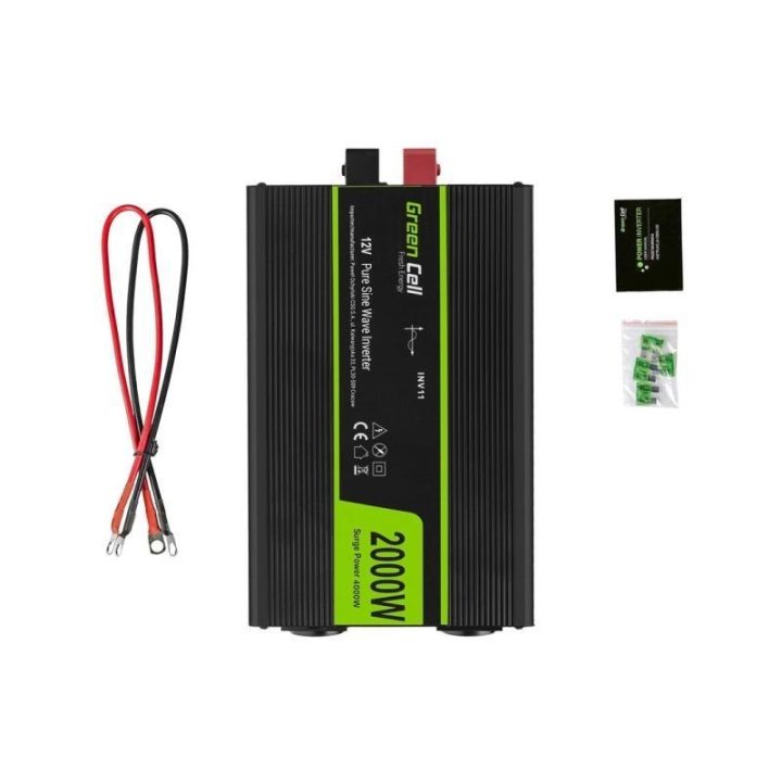 Įtampos keitiklis Green Cell INV11, 12 V/230 V, juodas