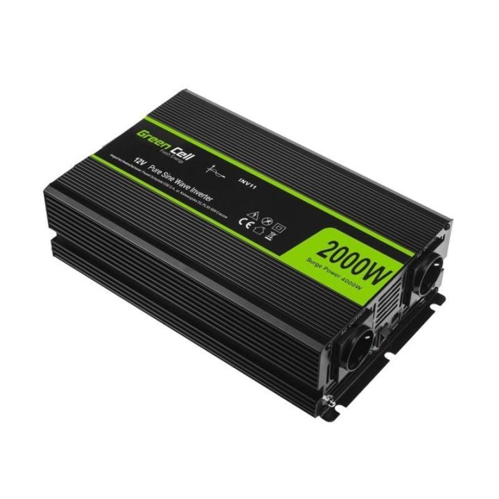 Įtampos keitiklis Green Cell INV11, 12 V/230 V, juodas