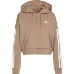 Moteriškas medvilninis džemperis adidas Essentials 3-Stripes, smėlio