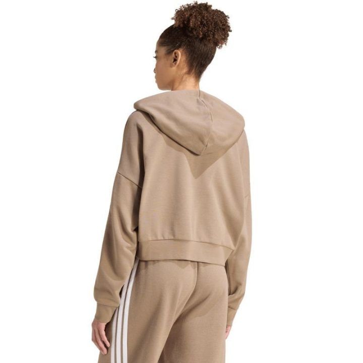 Moteriškas medvilninis džemperis adidas Essentials 3-Stripes, smėlio
