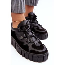 Moteriški odiniai sportiniai bateliai ant platformos M01/1 Zazoo Black