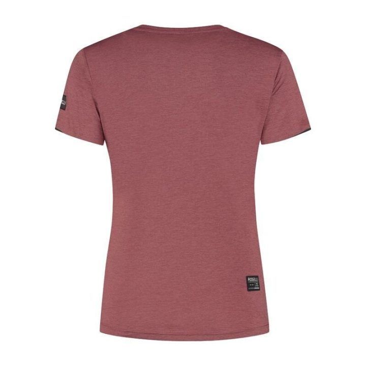 Moteriški bėgimo marškinėliai Rogelli Distance 2XL, bordo