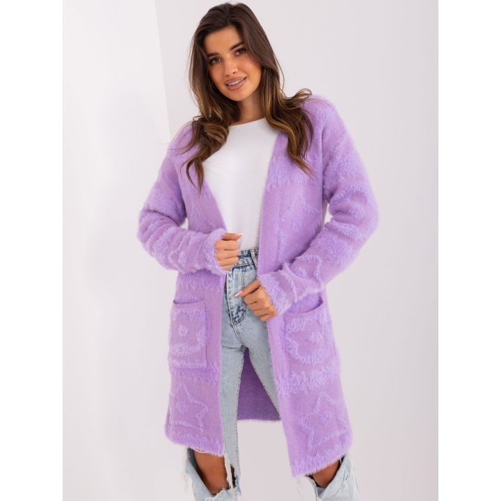 Šviesiai violetinis megztinis