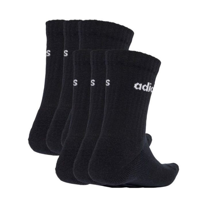 Uniseks paminkštintų kojinių rinkinys adidas Linear, 6 poros, juodos