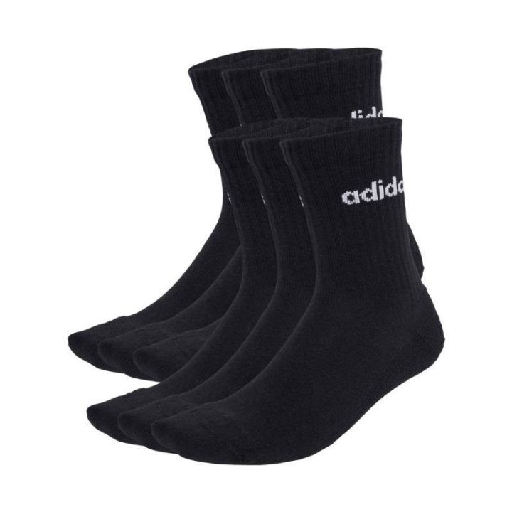 Uniseks paminkštintų kojinių rinkinys adidas Linear, 6 poros, juodos