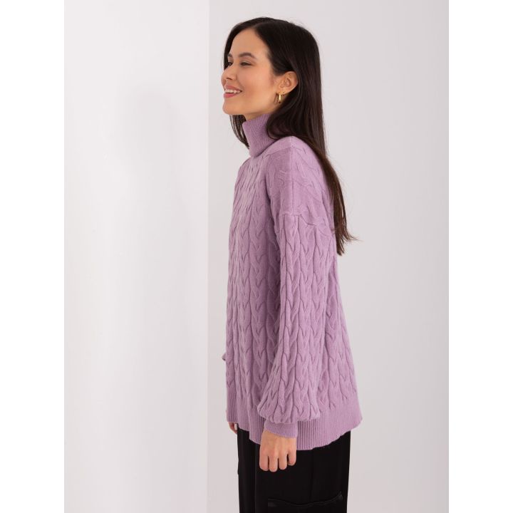 Šviesiai violetinis megztinis