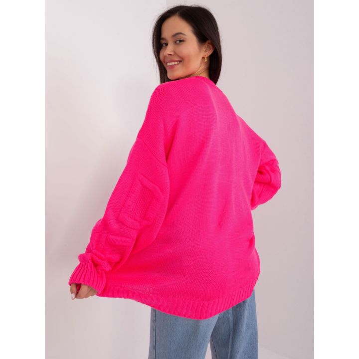 Fluo rožinis megztinis