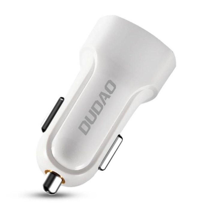 automobilinio įkroviklio rinkinys 2x USB 2,4A + USB laidas 3in1 Lightning / C tipo / micro USB baltas (R7 baltas)