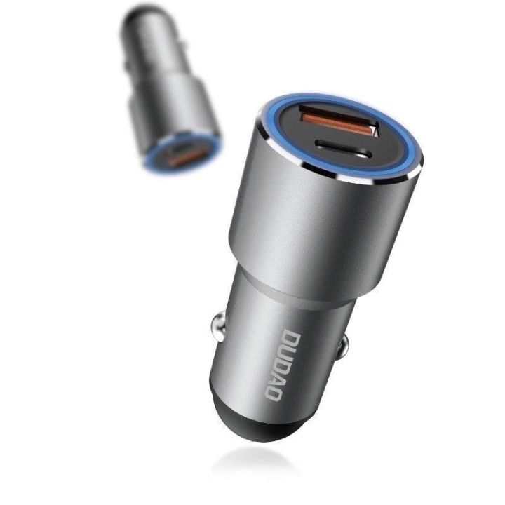 USB automobilinis įkroviklis / USB Type C Power Delivery Quick Charge 22,5 W pilkos spalvos (R4PQ)