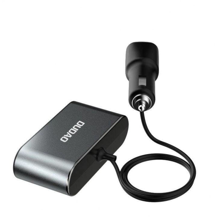 automobilinis įkroviklis 2x USB / 3x cigarečių žiebtuvėlio lizdo daliklis juodas (R1Pro juodas)