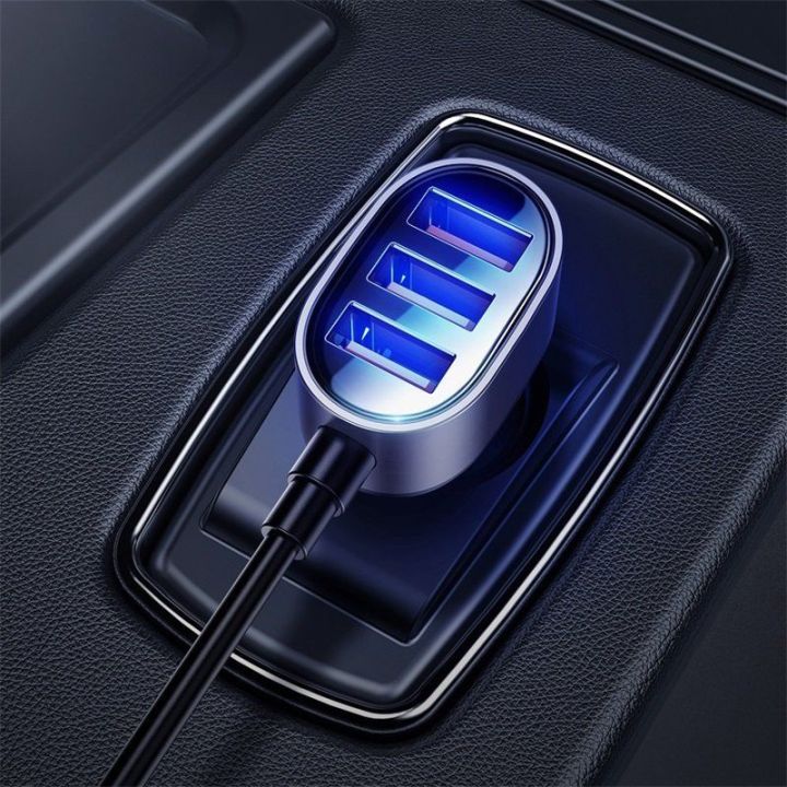 greitasis automobilinis įkroviklis 5x USB 6,2 A su ilginamuoju kabeliu, juodas (JR-CL03)