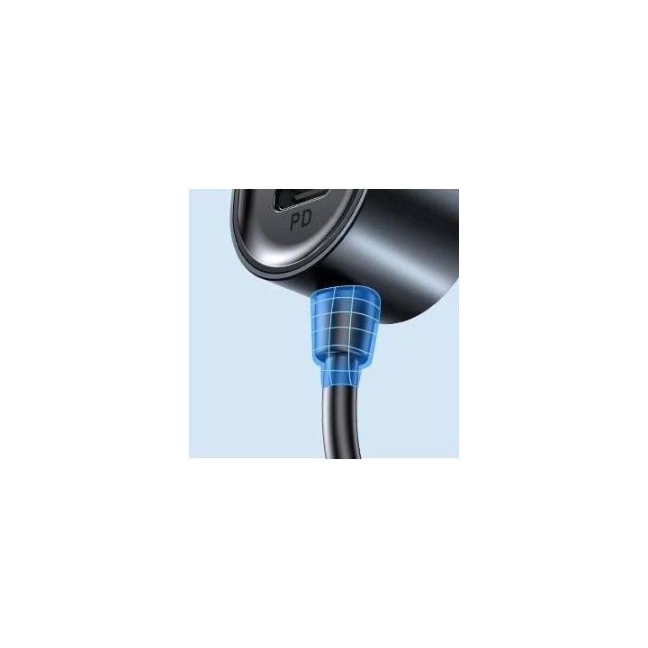 automobilinis įkroviklis 2xPD + 2xQC3.0 72W 1,5 m juodas (JR-CL05)
