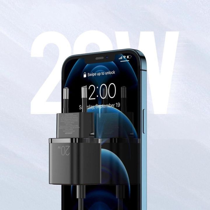 C tipo USB 20W Power Delivery greitojo įkrovimo 3.0 AFC greitasis įkroviklis, juodas (L-P202)
