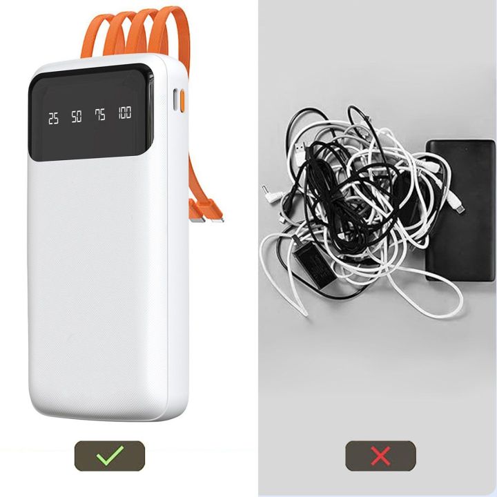 universalus maitinimo blokas 10000 mAh su USB laidu, C tipo USB, Lightning , baltas (K6Pro-white)