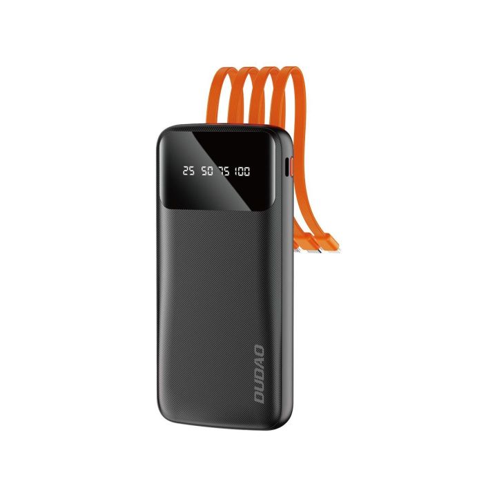 universalus maitinimo blokas 10000 mAh su USB laidu, C tipo USB, Lightning , juodas (K6Pro-juodas)