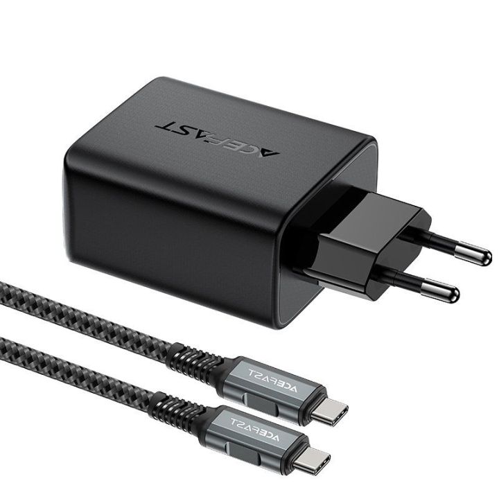 GaN Acefast A17 65W USB A įkroviklis, HDMI 4K 60Hz adapteris (kabelių rinkinys) - juodas