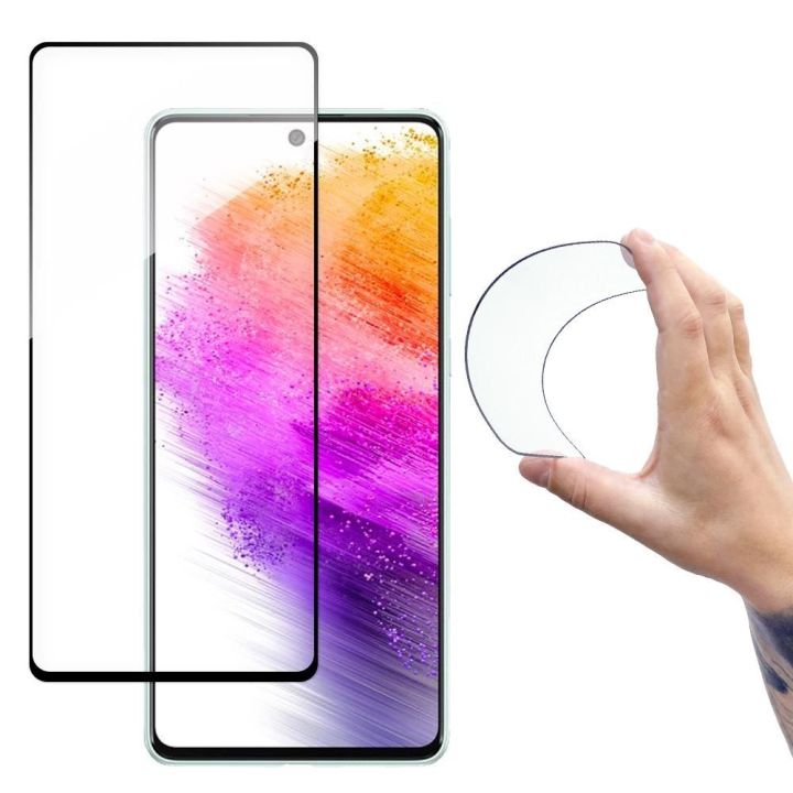 Full Cover Flexi Nano stiklo plėvelė, grūdintas stiklas su rėmeliu Samsung Galaxy A73 , skaidrus