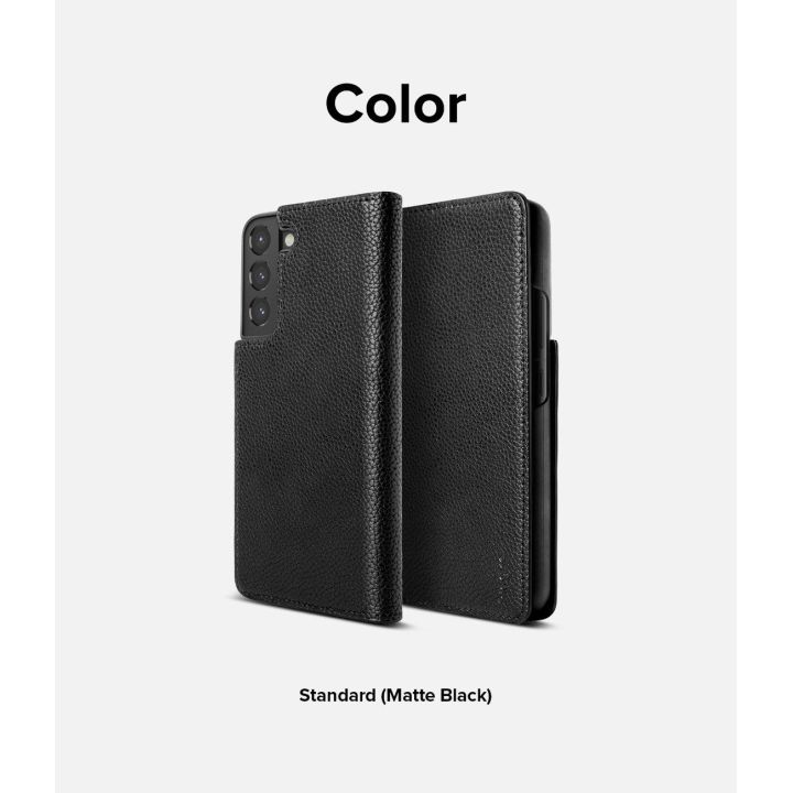 Ringke Folio Signature odinis atverčiamas dėklas Samsung Galaxy S22+ (S22 Plus), juodos spalvos (FSS118R262)