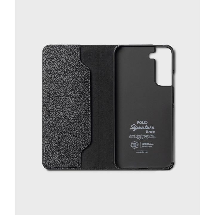 Ringke Folio Signature odinis atverčiamas dėklas Samsung Galaxy S22+ (S22 Plus), juodos spalvos (FSS118R262)