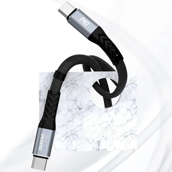 L10C USB Type C - USB Type C PD100W kabelis 0,23 m juodas (L10C)