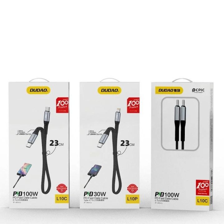 L10P C tipo USB - Lightning PD20W kabelis 0,23 m juodas (L10P)
